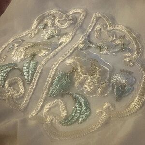 Elegant Glossy Cream and Gold Embroidered Baby Bag